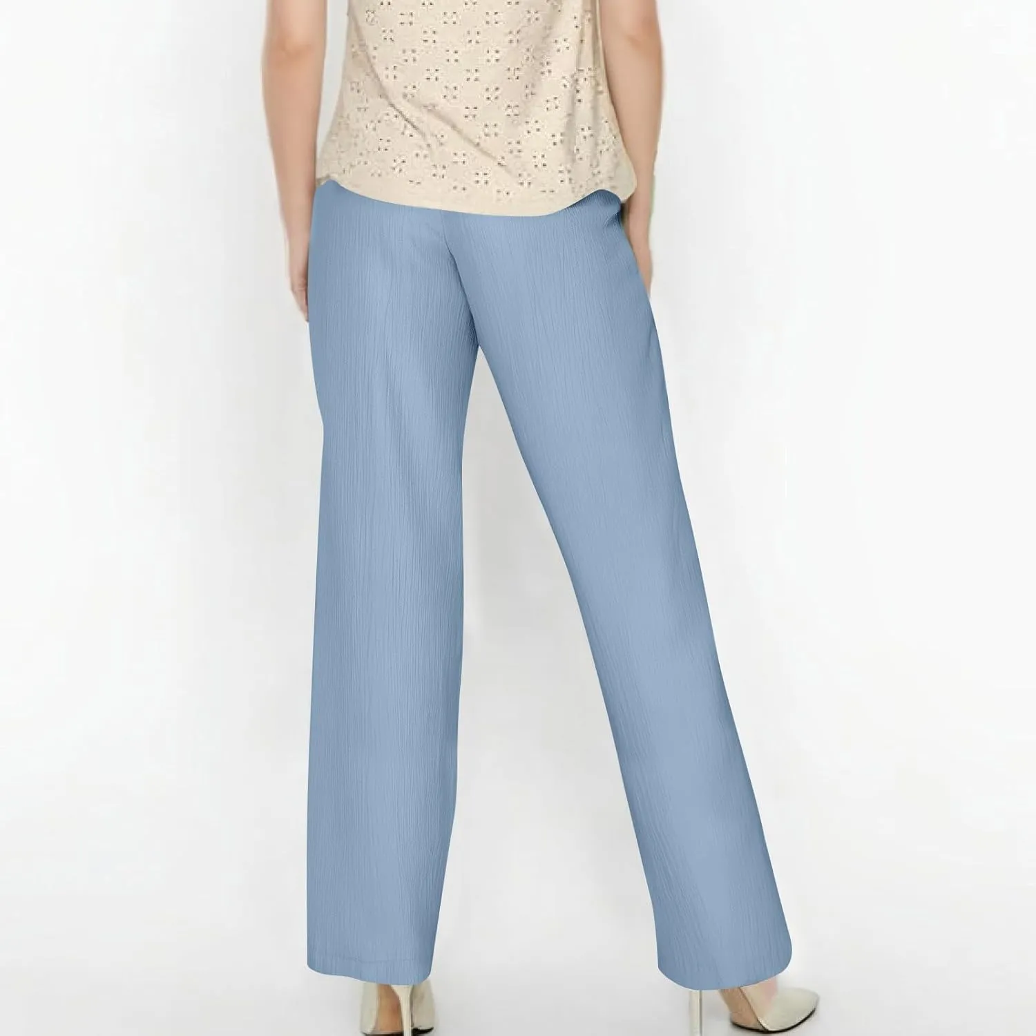 GOFULY Linen Palazzo Pants Women Wide Leg Trendy 2025 Pants High Waisted Drawstring Elastic Waist Summer Baggy Solid Trousers