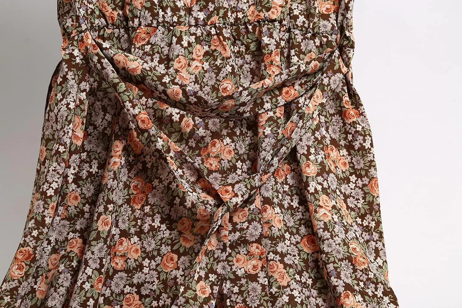 GRECERELLE 2025 Women's Spring Summer Boho Floral Print V-Neck Faux Wrap Maxi Dress for Wedding Guest, Graduation, Party