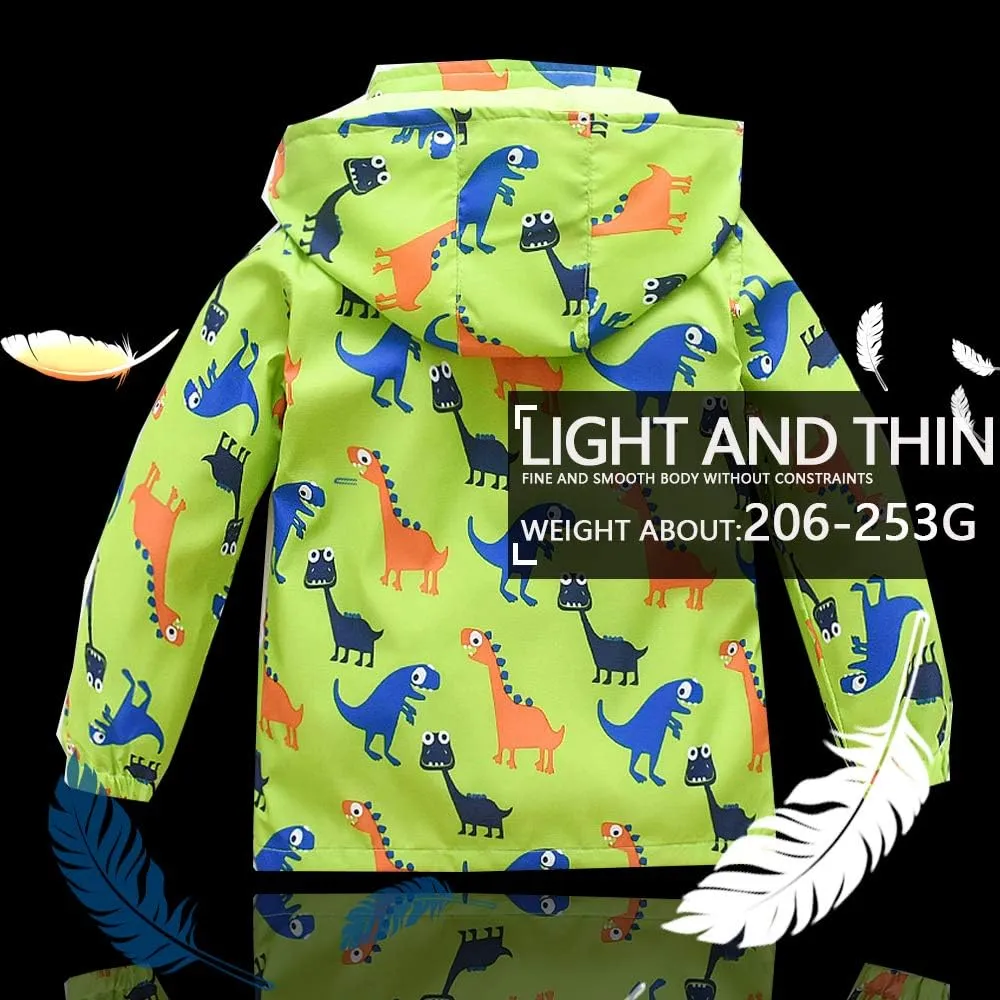 HZXVic Toddler Boys Raincoat Waterproof,Lightweight Kids Rain Poncho Jacket Windbreaker Outwear Coat