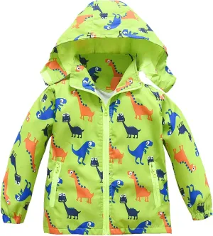 HZXVic Toddler Boys Raincoat Waterproof,Lightweight Kids Rain Poncho Jacket Windbreaker Outwear Coat