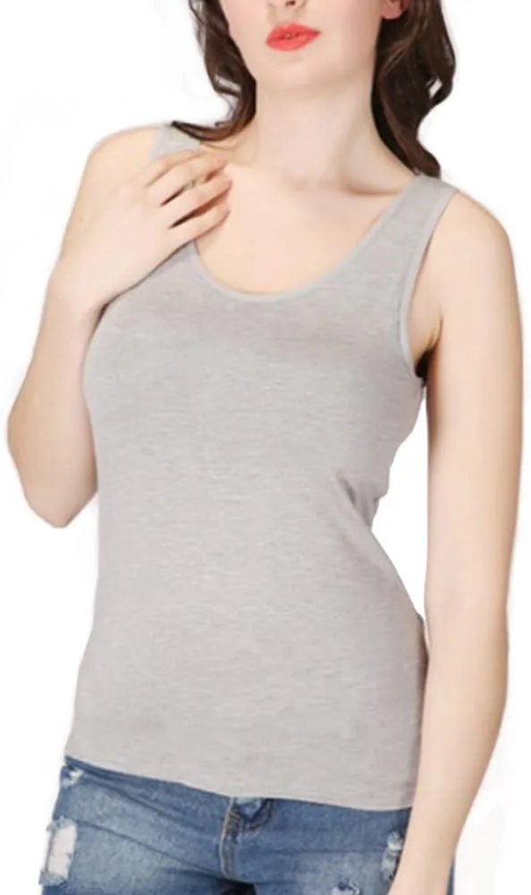 Ibeauti Womens Camisoles Tops with Built in Padded Bra Basic Breathable Tank Top