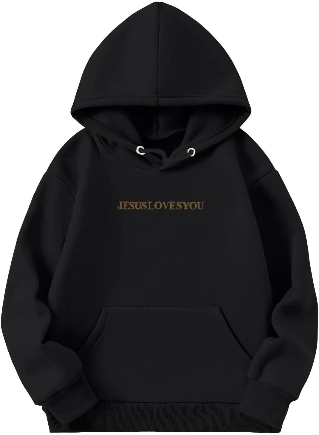 Jesus Loves You Girls Oversized Hoodies Drop Shoulder Letter Print Preppy Sweatshirt Sweatshirt Tops with Pockets
