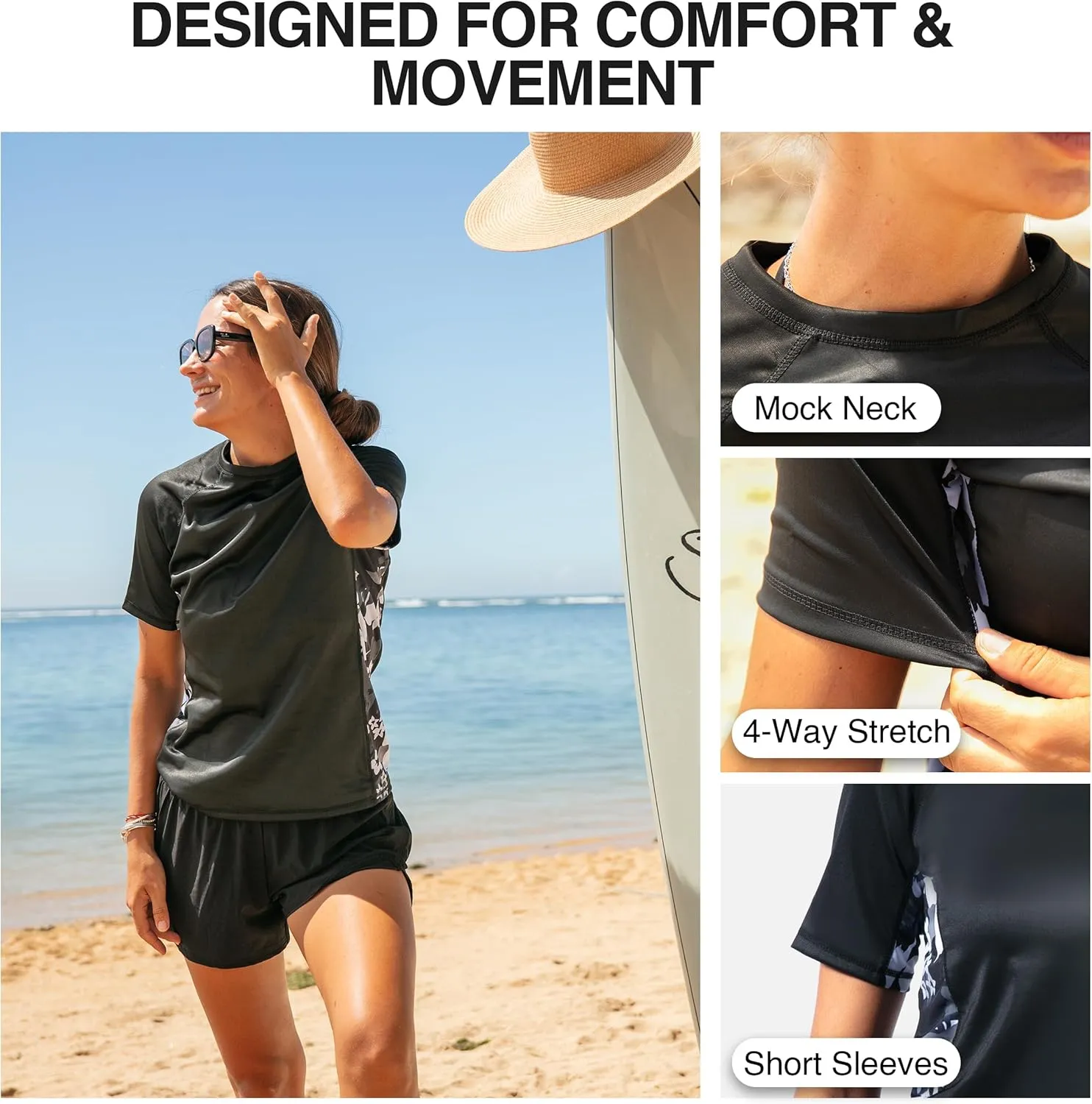 Kanu Surf Women's Breeze UPF 50 Short Sleeved Active Rashguard & Workout Top