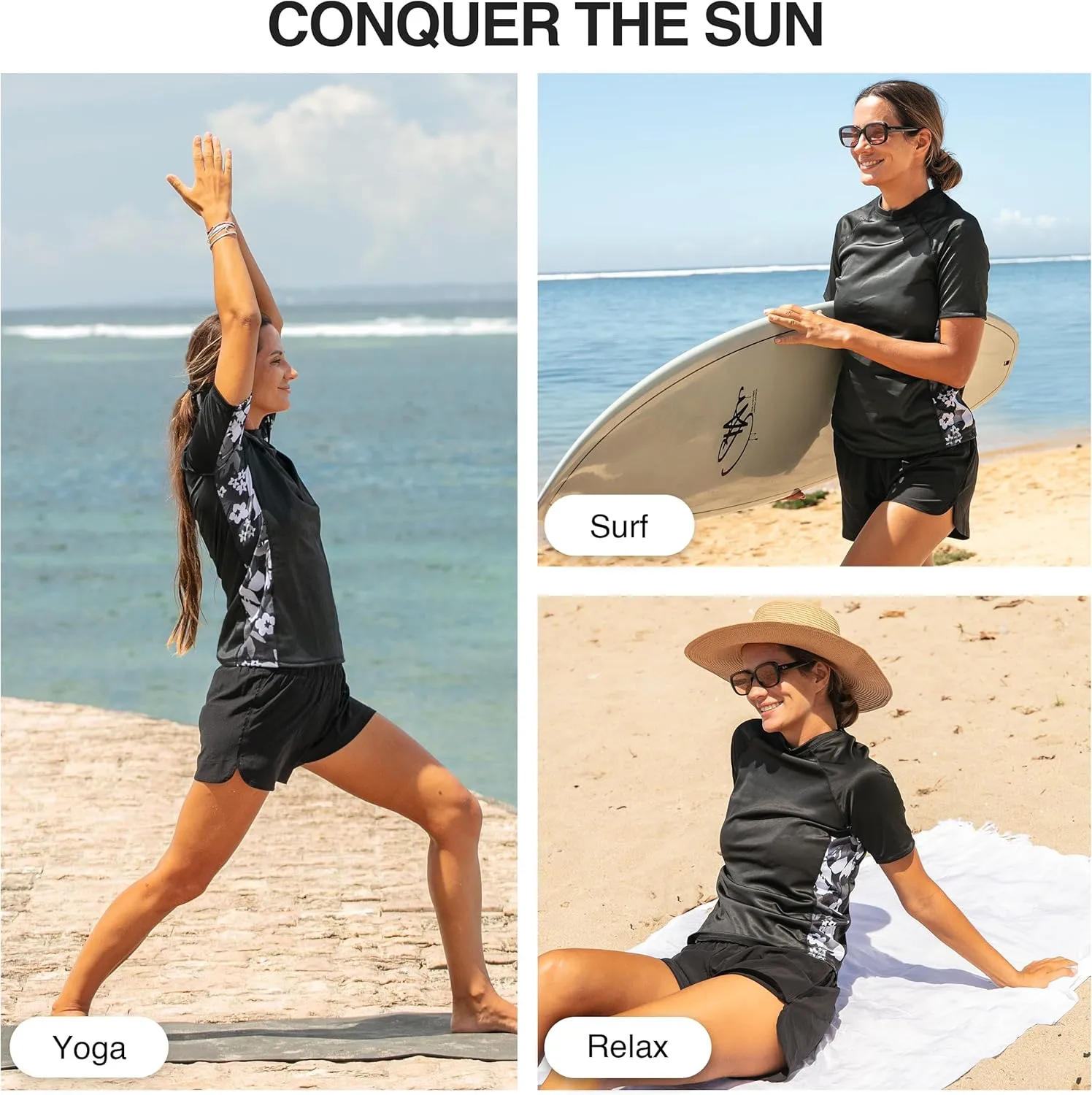 Kanu Surf Women's Breeze UPF 50 Short Sleeved Active Rashguard & Workout Top