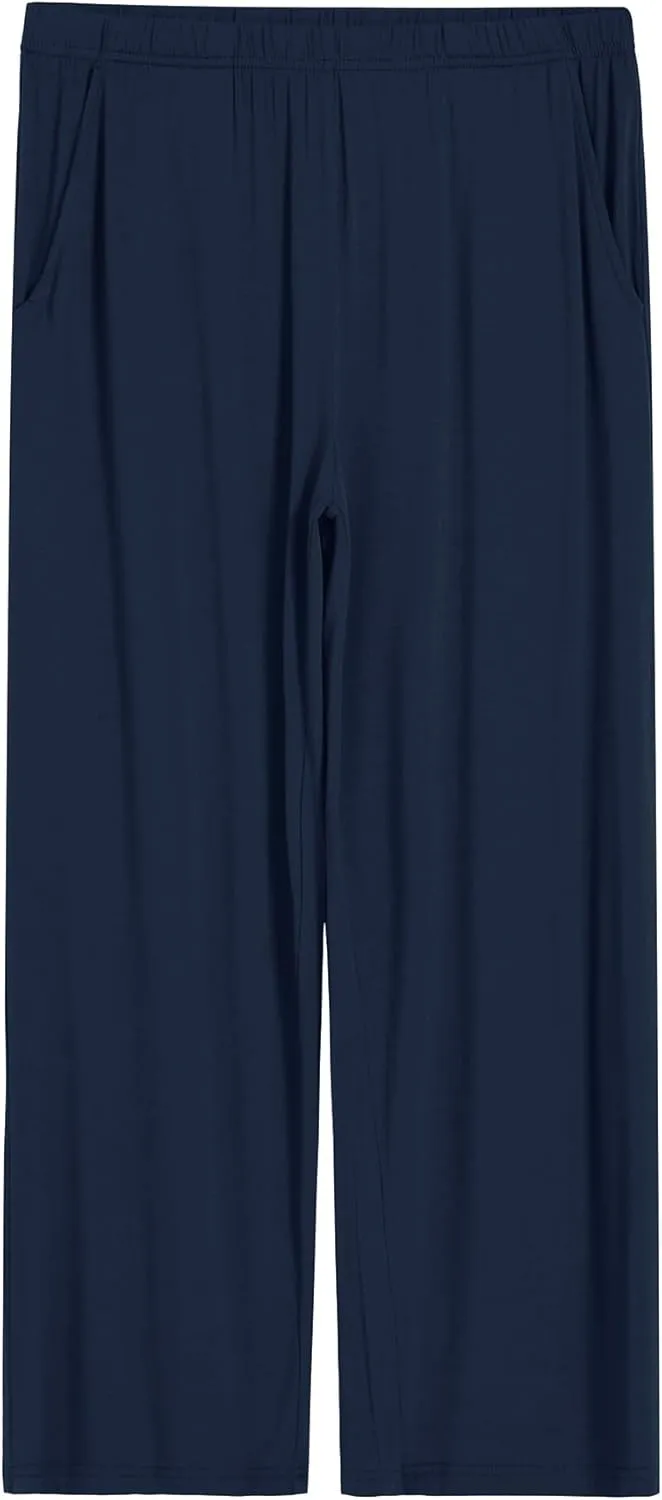 Latuza Women's Petite Pajama Set Viscose Petite Length Tunic Top Wide Leg Pants