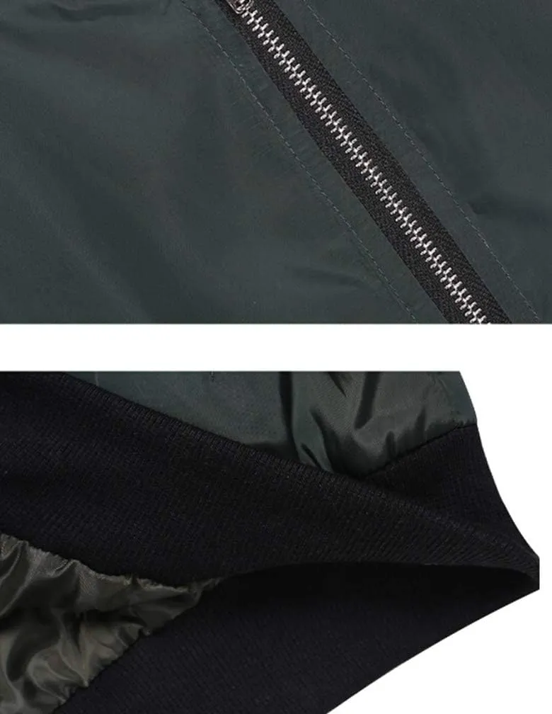 Lavnis Women's Lightweight Bomber Jacket Casual Long Sleeve Fall Coat Zip Up Outerwear Windbreaker
