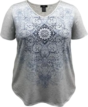 LEEBE Women and Plus Size Short Sleeve Print Top II (Small-5X)