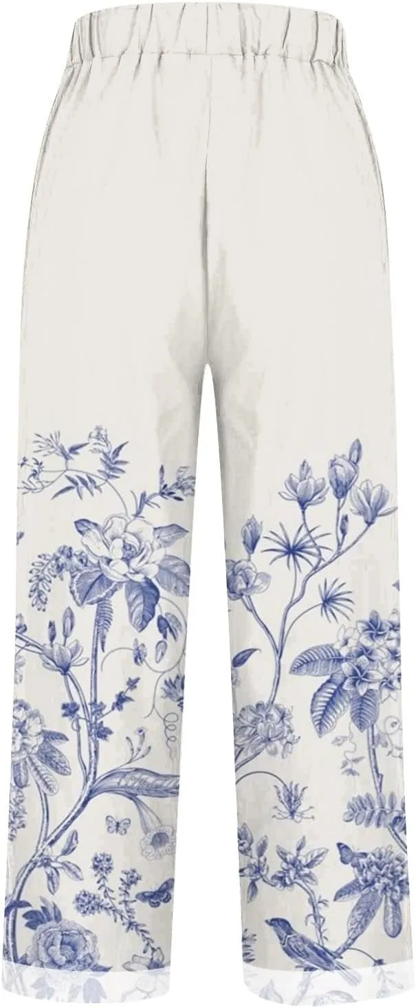 Linen Pants Women Tall Loose Pocket Patchwork Casual Cotton and Linen Pants Cotton Linen Pants Women 2024 Cotton