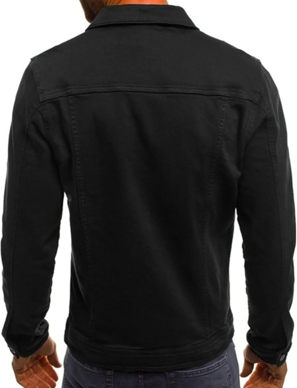 Maiyifu-GJ Mens Distressed Denim Jacket Casual Slim Fit Jean Jacket Button Front Washed Jean Trucker Jacket