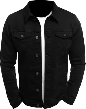 Maiyifu-GJ Mens Distressed Denim Jacket Casual Slim Fit Jean Jacket Button Front Washed Jean Trucker Jacket