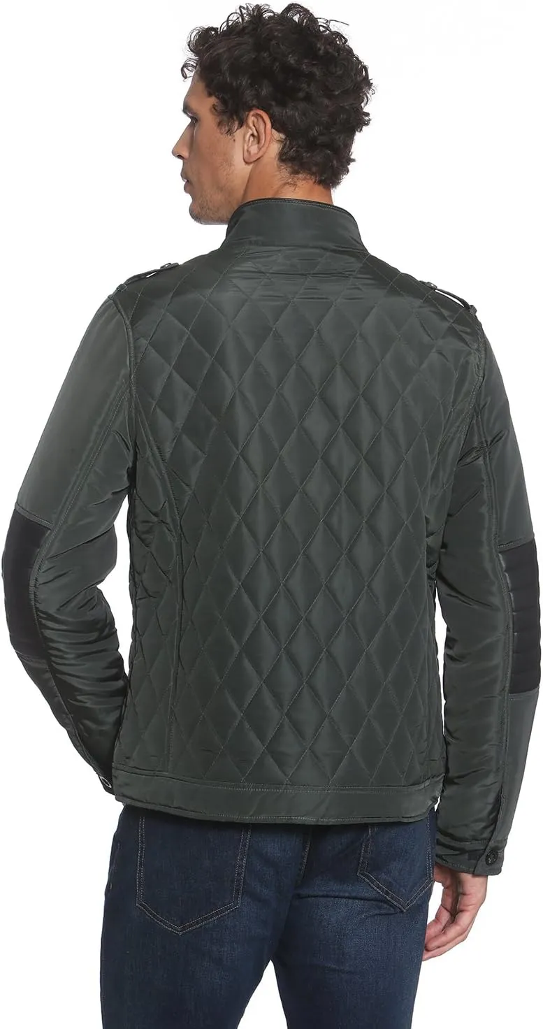 Members Only Belmont Men's Quilted Bomber Jacket | Men's Winter Diamond Quilted Outerwear