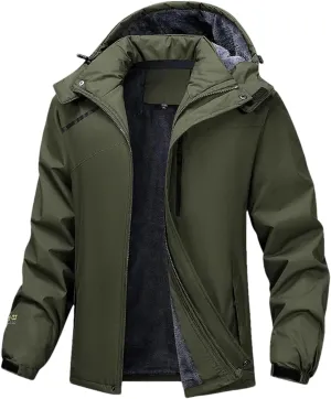 Men Casual Warm Cotton Padded Jacket Outdoor Thicken Hooded Puffer Coat Parkas