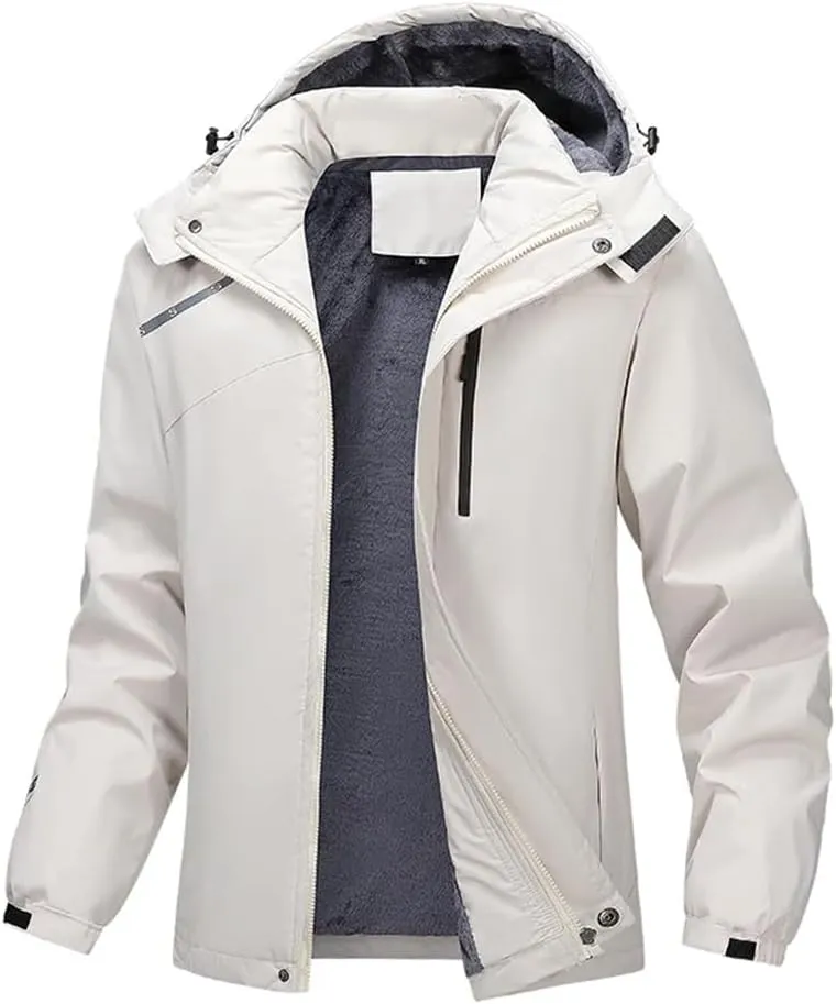 Men Casual Warm Cotton Padded Jacket Outdoor Thicken Hooded Puffer Coat Parkas