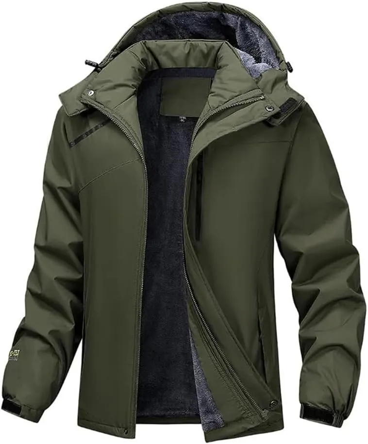 Men Casual Warm Cotton Padded Jacket Outdoor Thicken Hooded Puffer Coat Parkas