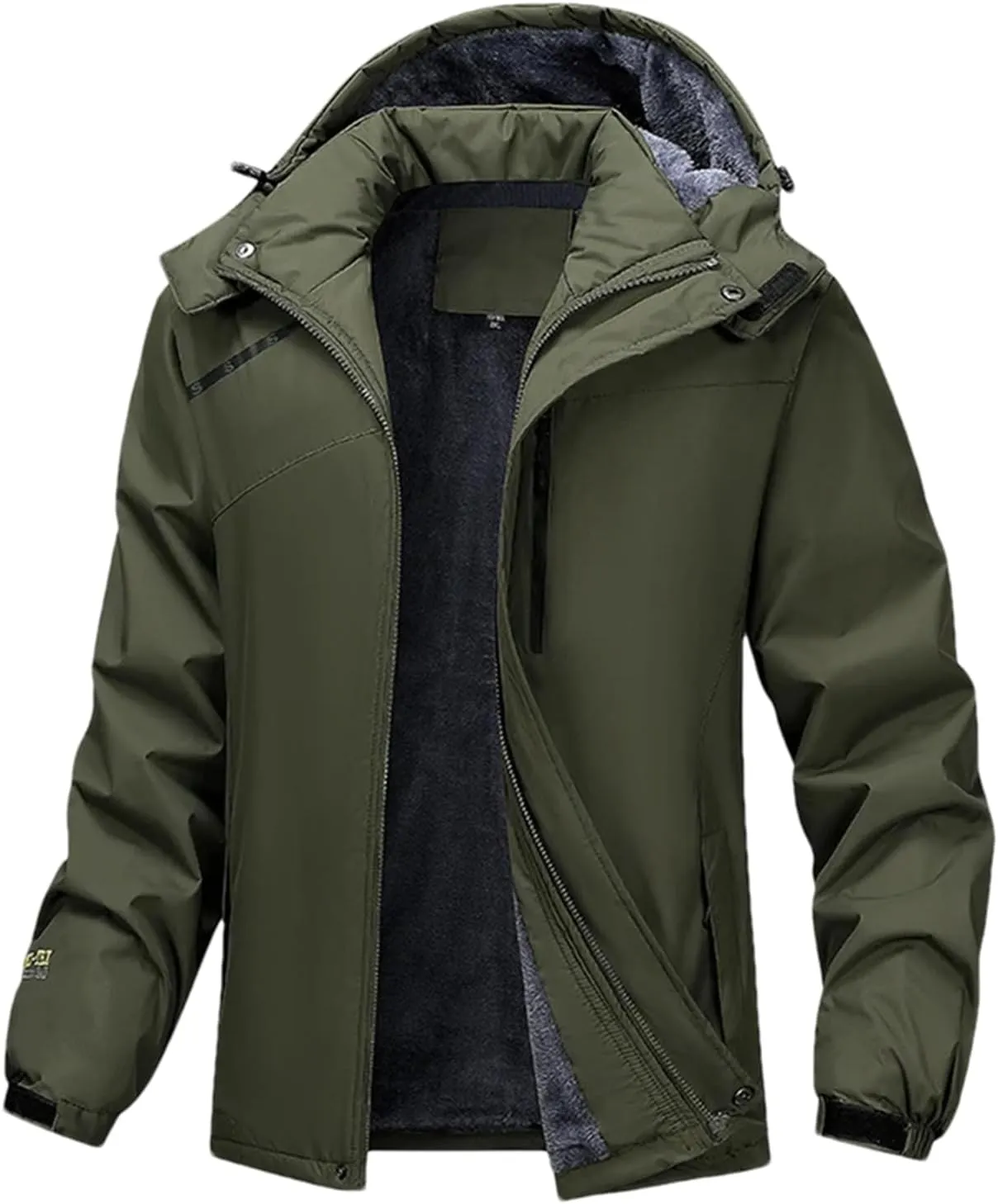 Men Casual Warm Cotton Padded Jacket Outdoor Thicken Hooded Puffer Coat Parkas