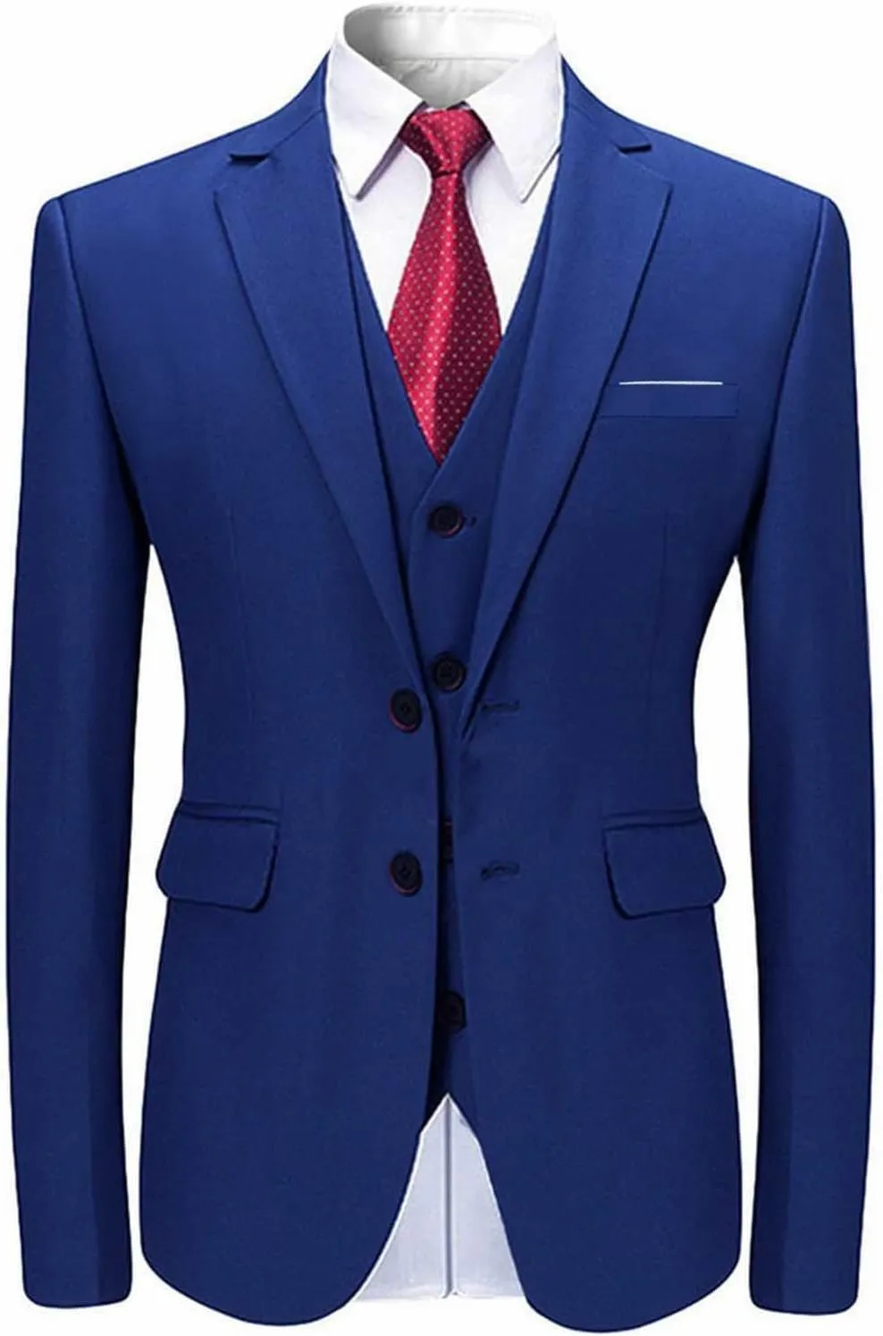 Mens 3 Piece Suit Dress Big and Tall Suit Slim Fit Balzer Jacket & Vest & Pants Set for Wedding Formal Prom Business