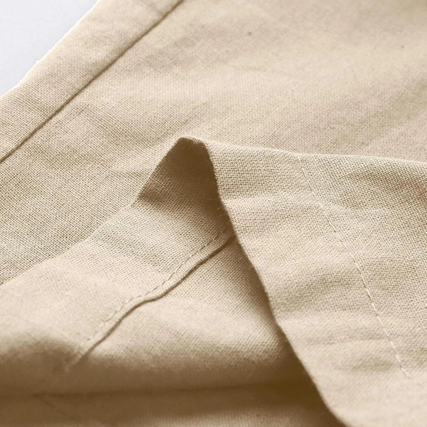 Men's Cotton Linen Pants Drawstring Baggy Hippie Trousers Regular Fit Wide Leg Trousers Lightweight Thin Comfy Pants