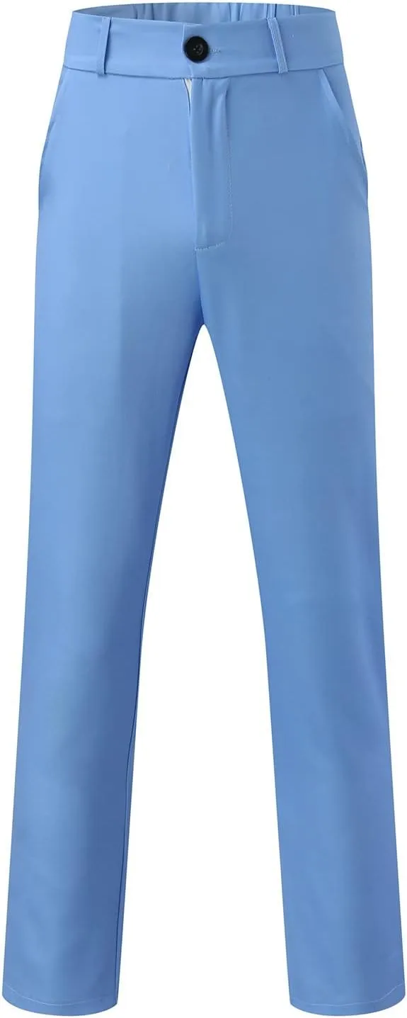 Mens Dress Pants Plus Size Slim Fit Skinny Trousers Classic Flat Front Business Casual Wedding Suit Pants with Pocket