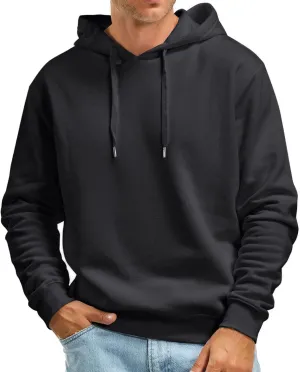 Mens Hoodie, Mens Fashion Athletic Hoodies Sports Sweatshirt Solid Color Fleece Pullover Casual Drawstring Y2K Hoodie