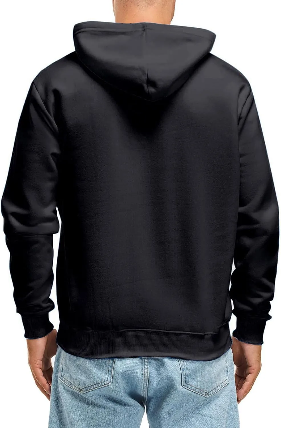 Mens Hoodie, Mens Fashion Athletic Hoodies Sports Sweatshirt Solid Color Fleece Pullover Casual Drawstring Y2K Hoodie