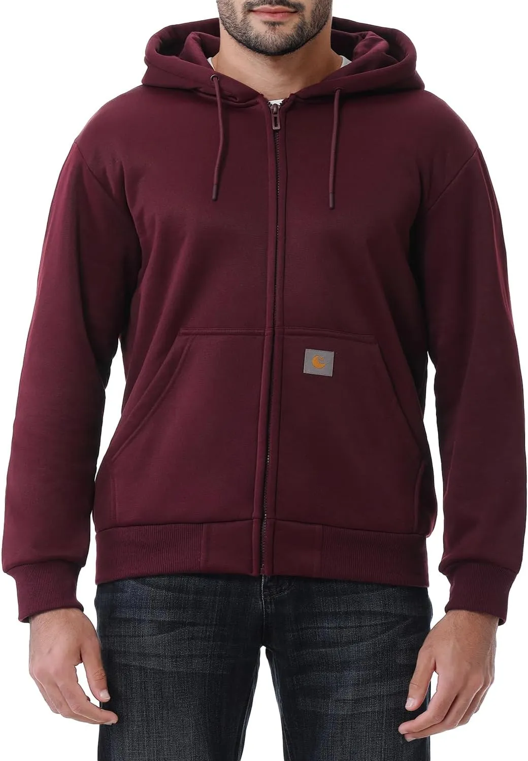 Men's Loose Fit Heavyweight Full Zip Fleece-Lined Hoodie Sweatshir