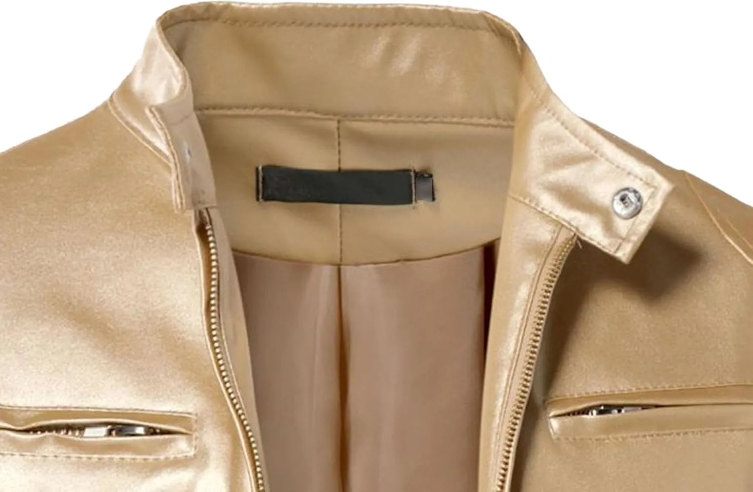 Mens Stand Collar Leather Jacket Casual Biker Motorcycle PU Jackets Slim Fit Motorcyle Lightweight Coat