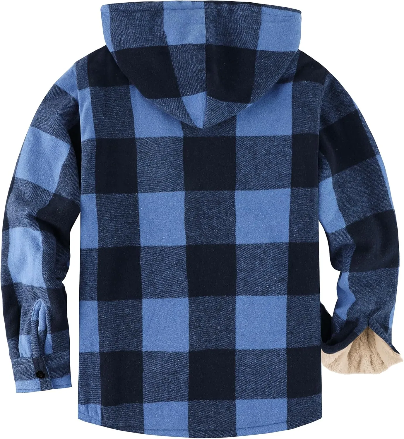 Men's Thick Fleece Plaid Jacket Flannel Shirts Sherpa Lined Full Zip Up Hoodie Winter Coat with Pockets