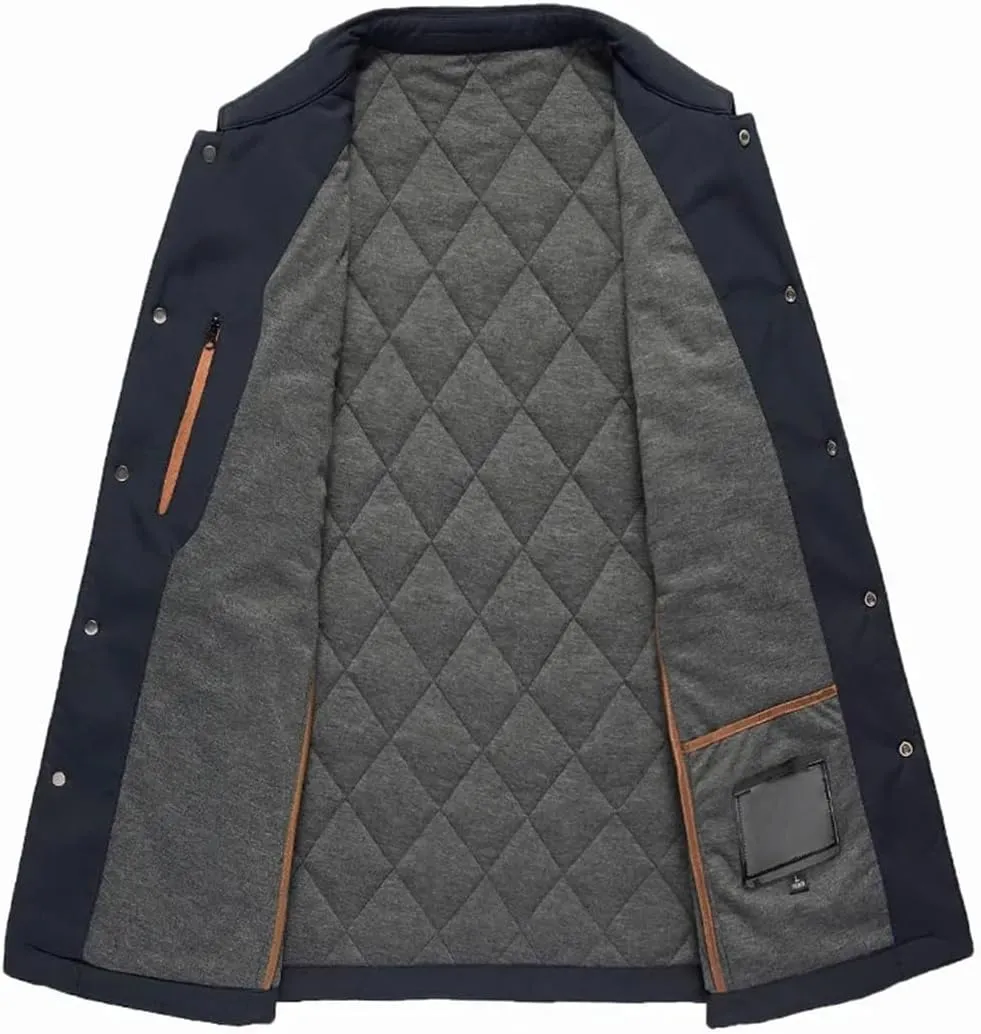 Men's Winter Jacket Business Diamond Plaid Cotton Jacket Men's Padded Jacket Thickened Coat
