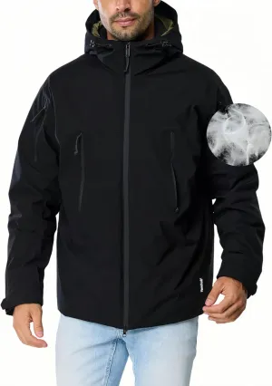 Men's Winter Ski Coat Heavy Down Water Resistant Jacket Insulated Snowboard Parka with Hood