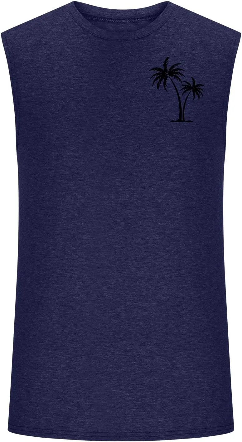 Men's Workout Swim Sleeveless Shirts Quick Dry Beach Pool Running Athletic Exercise Muscle Tank Tops Big and Tall