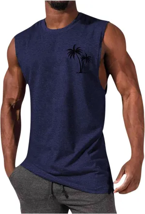Men's Workout Swim Sleeveless Shirts Quick Dry Beach Pool Running Athletic Exercise Muscle Tank Tops Big and Tall