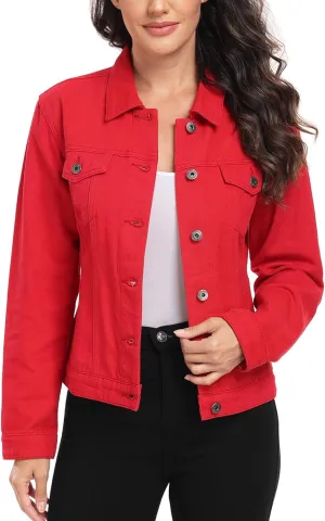 MISS MOLY Women's Denim Jackets Button Up Long Sleeve Basic Trendy Trucker Jackets