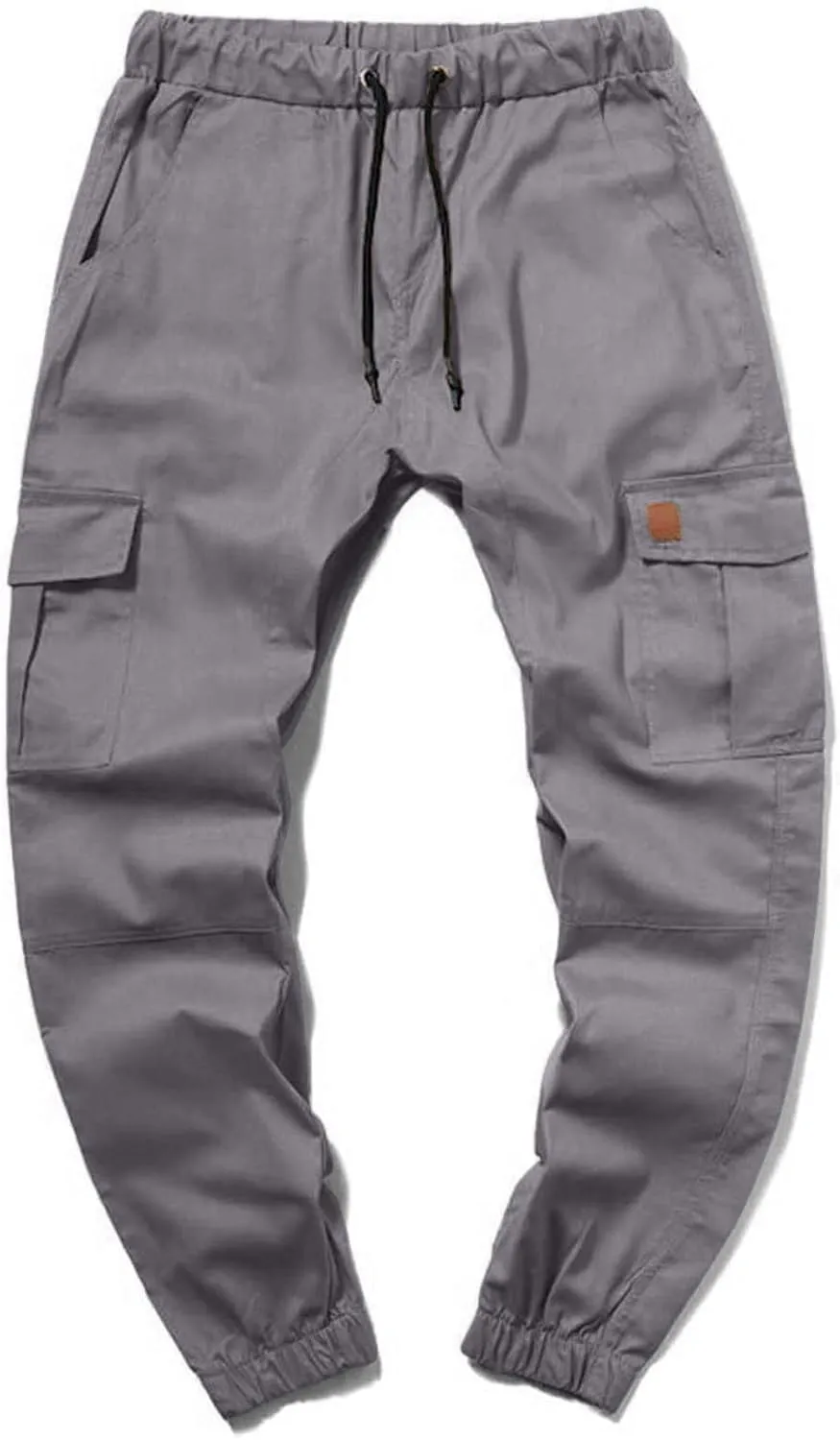 Muscularfit Mens Pants Khaki Slim Fit Drawstring Elastic Waist Loose Trouser Jogger Athletic Slacks Tapered Casual Sweatpants