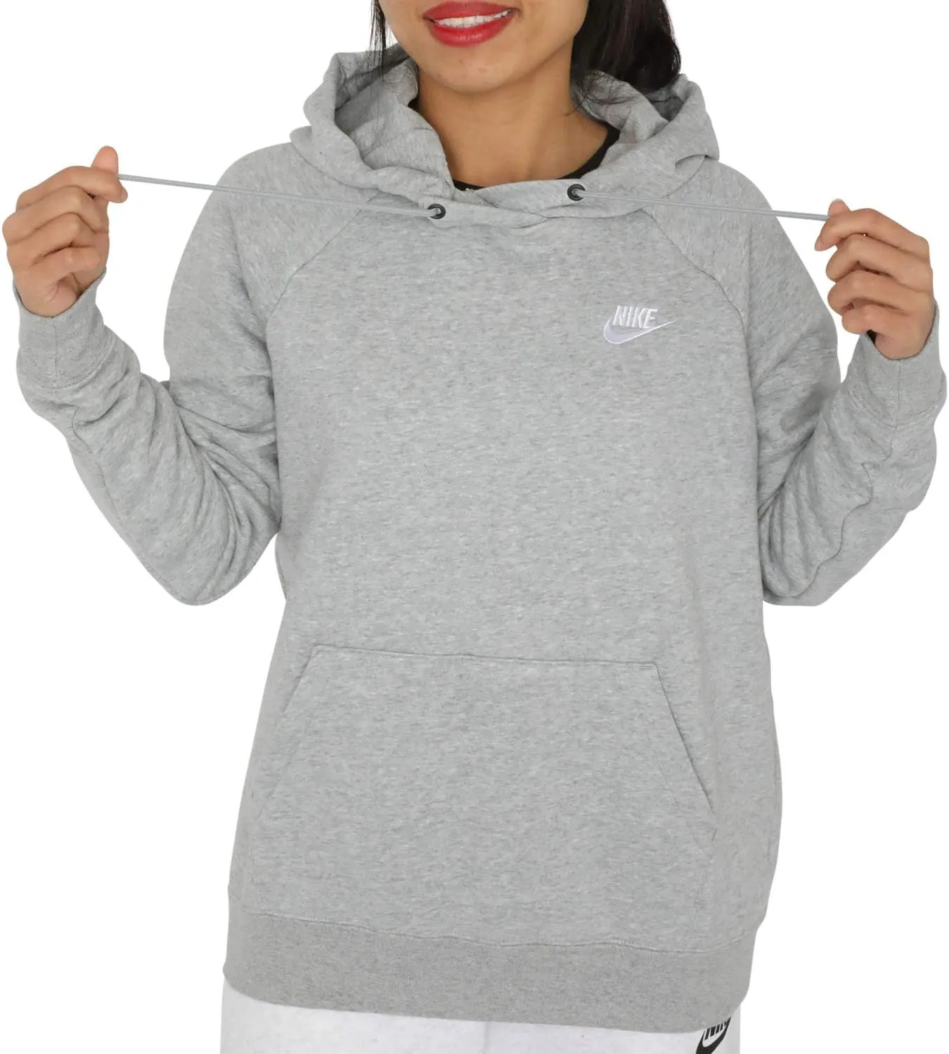 Nike Women's Dark Grey Heather Essential Fleece Hoodie (BV4124 063)