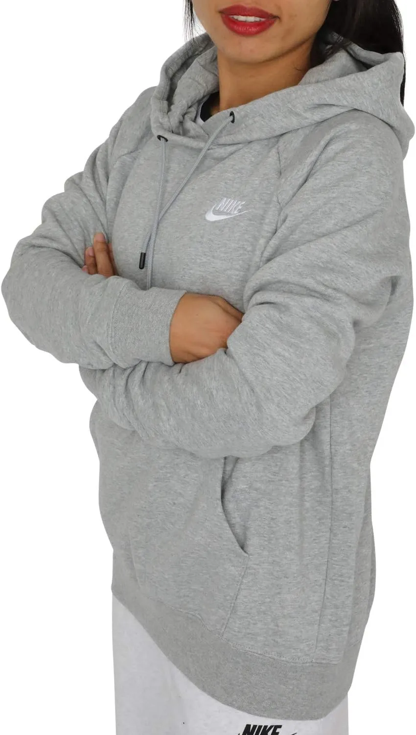 Nike Women's Dark Grey Heather Essential Fleece Hoodie (BV4124 063)
