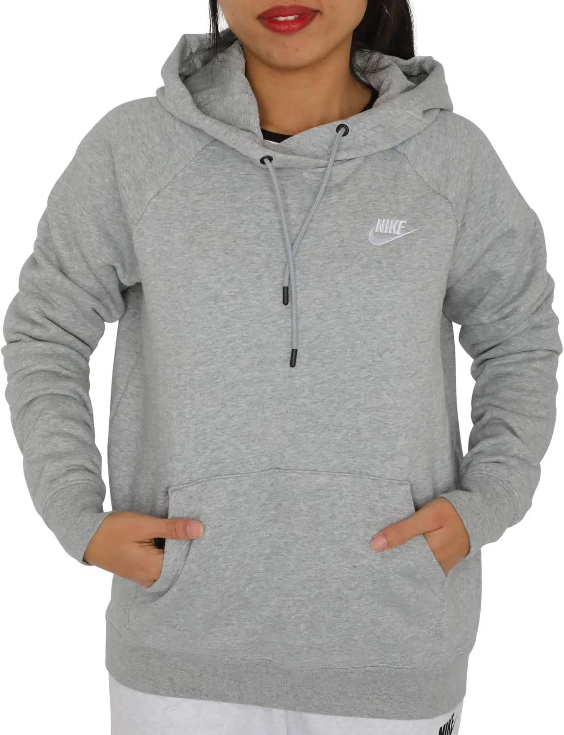 Nike Women's Dark Grey Heather Essential Fleece Hoodie (BV4124 063)