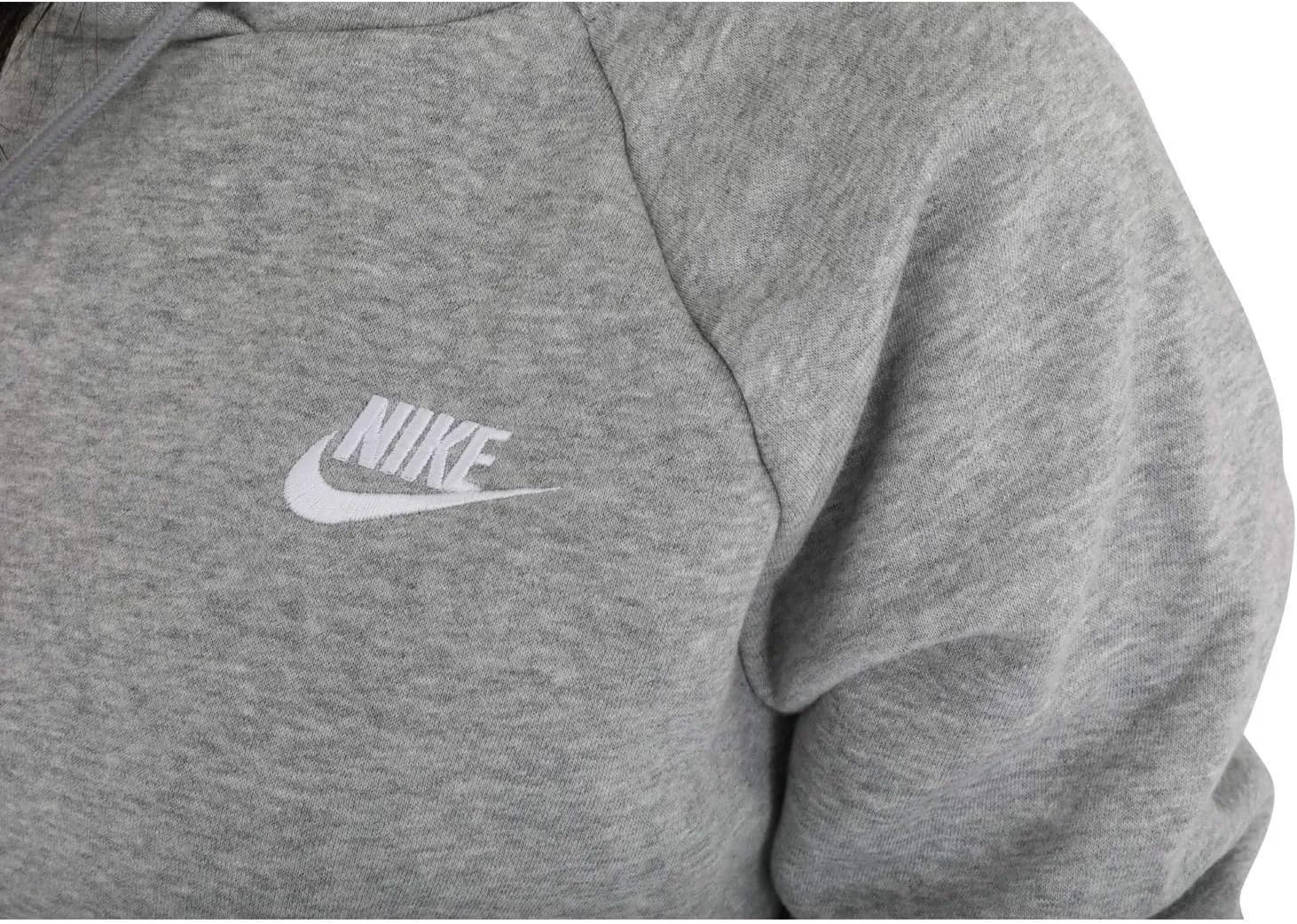 Nike Women's Dark Grey Heather Essential Fleece Hoodie (BV4124 063)