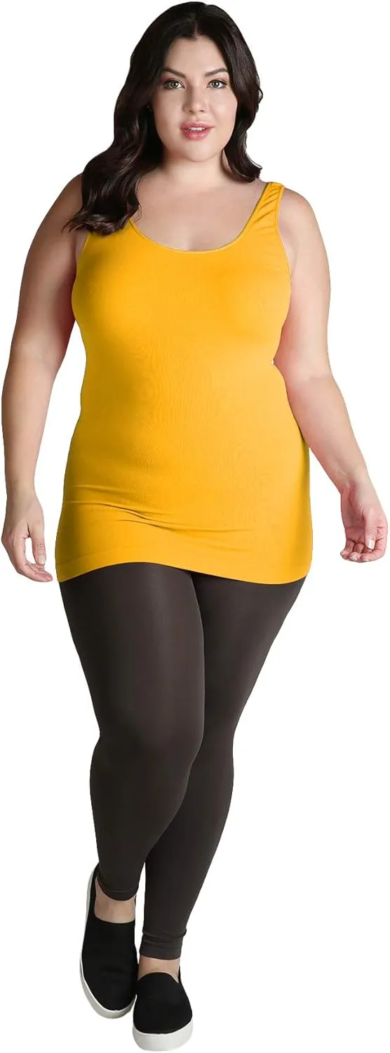 NIKIBIKI Women Seamless Premium Classic Tank Top, Made in U.S.A, Plus Size