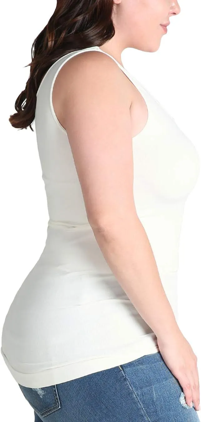 NIKIBIKI Women Seamless Premium Classic Tank Top, Made in U.S.A, Plus Size