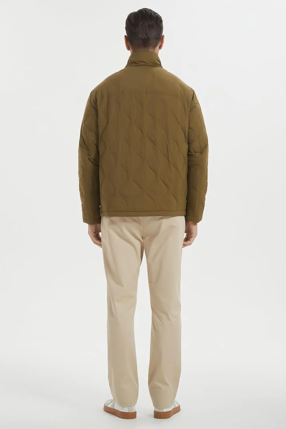 Orolay Men's Lightweight Quilted Bomber Jackets Full Zip Winter Down Coat Water Repellent Casual Outerwear