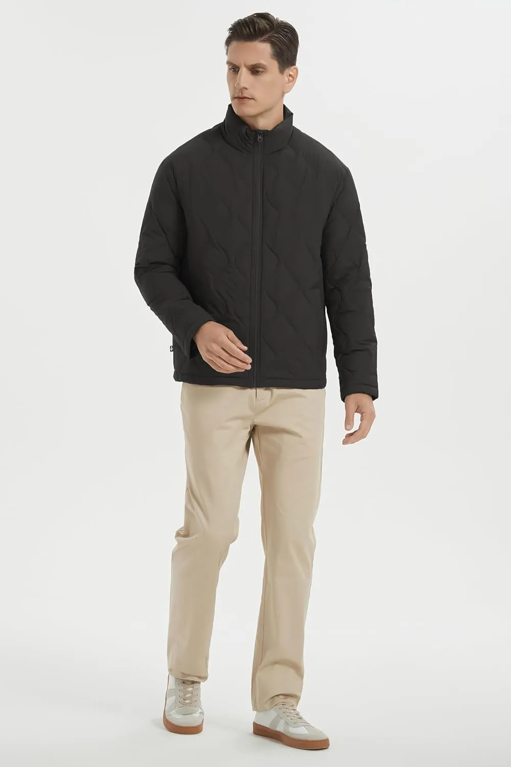 Orolay Men's Lightweight Quilted Bomber Jackets Full Zip Winter Down Coat Water Repellent Casual Outerwear