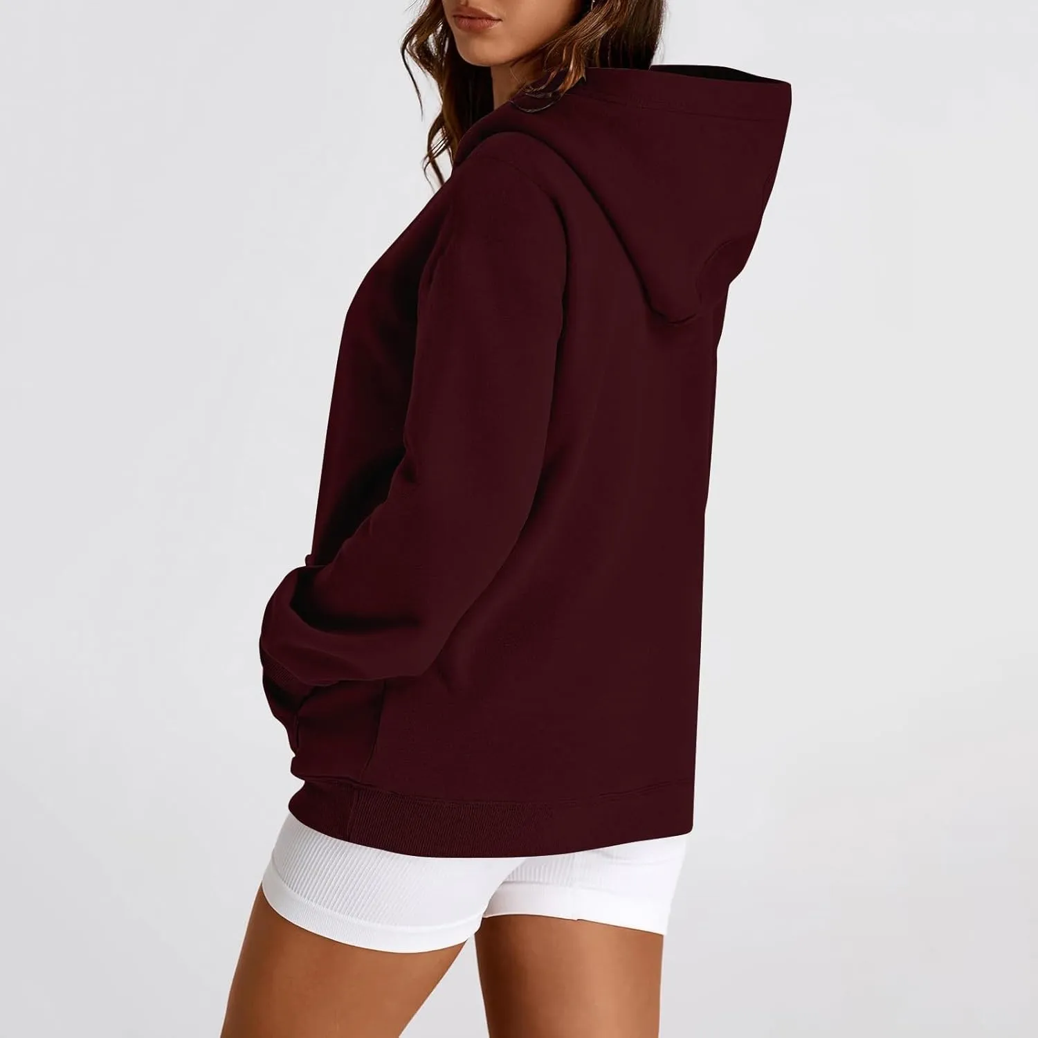 Oversized Hoodie for Women Drawstring Lightweight Pullover Sweatshirts Comfy Y2K Hoodies Fleece Winter Coat w/Pockets
