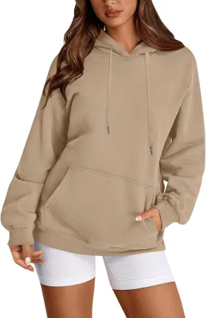 Oversized Hoodie for Women Drawstring Lightweight Pullover Sweatshirts Comfy Y2K Hoodies Fleece Winter Coat w/Pockets