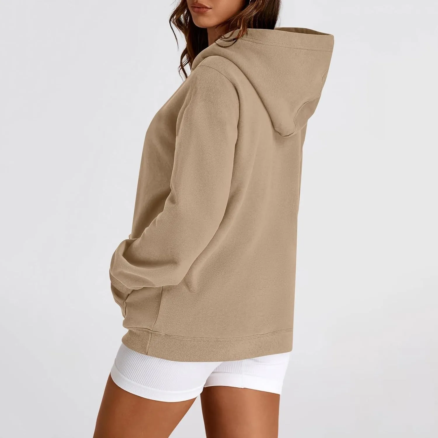 Oversized Hoodie for Women Drawstring Lightweight Pullover Sweatshirts Comfy Y2K Hoodies Fleece Winter Coat w/Pockets