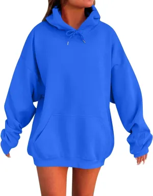 Oversized Hoodie For Women Plus Size Drop Shoulder Fleece Sweatshirts Comfy Pullover Tops Baggy Winter Coat w/Pockets
