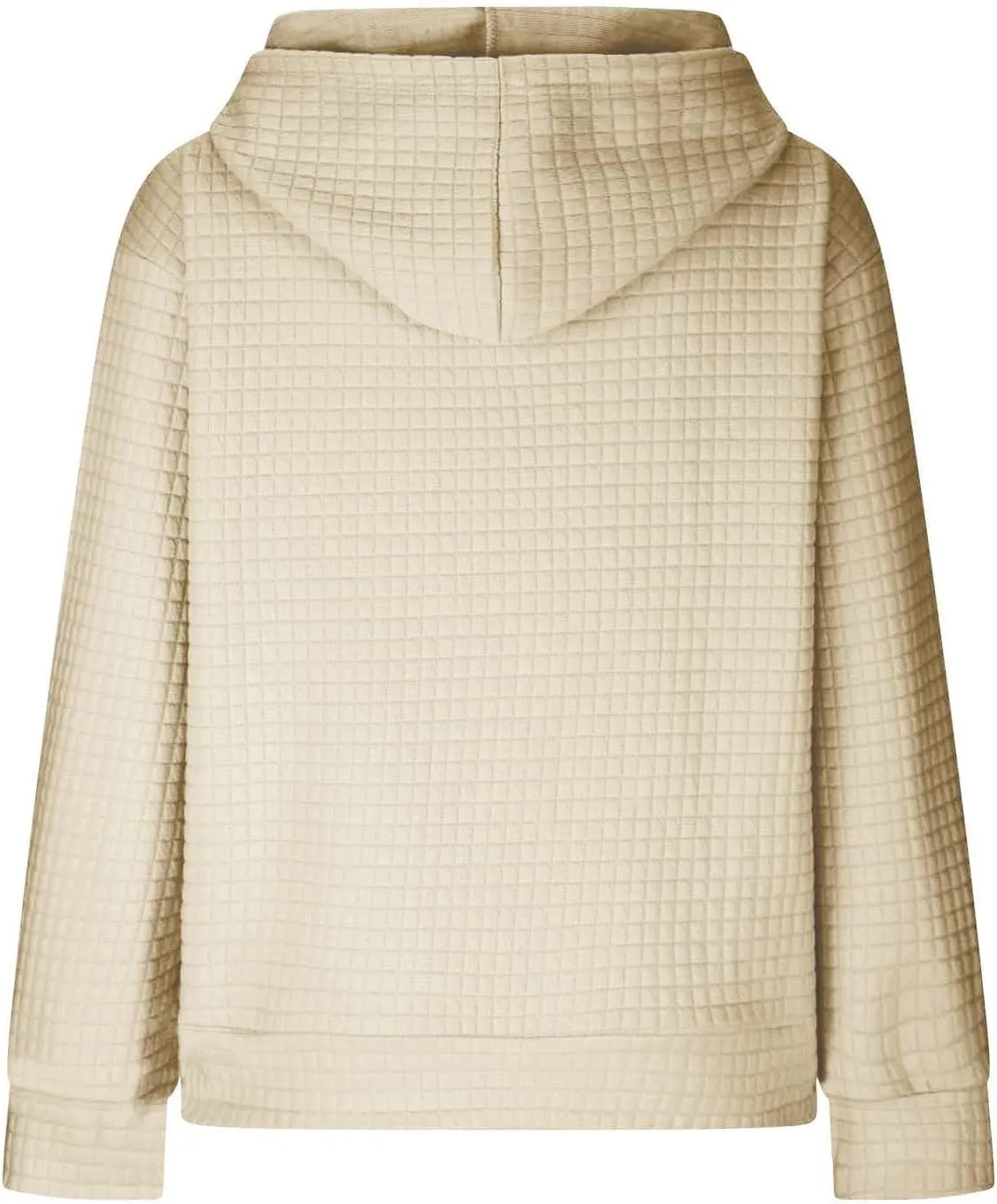 Oversized Hoodies for Women Trendy Casual Waffle Sweatshirt Y2k Drawstring Long Sleeve Pullover Cute Hoodie w/Pockets