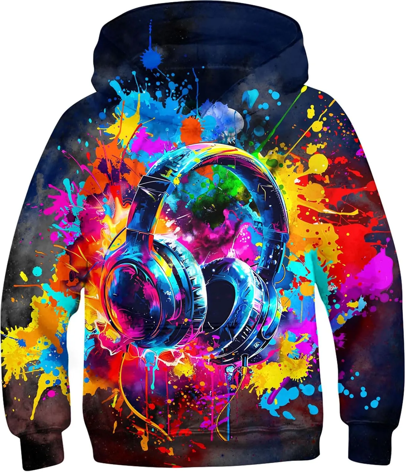 RAISEVERN Kids Hooded Sweatshirt 3D Pullover Hoodie for Girls Boys with Pocket for 6-16 Years