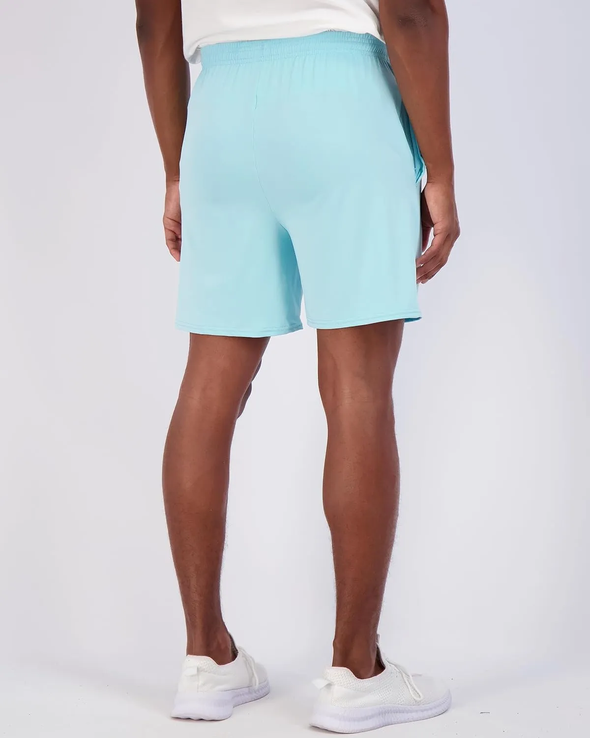 Real Essentials 5 Pack: Men's 5" Inseam Dry-Fit Running Workout Shorts - Pockets & Drawstring (Available in Big & Tall)