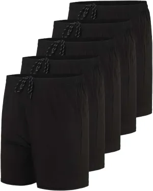 Real Essentials 5 Pack: Men's 5" Inseam Dry-Fit Running Workout Shorts - Pockets & Drawstring (Available in Big & Tall)