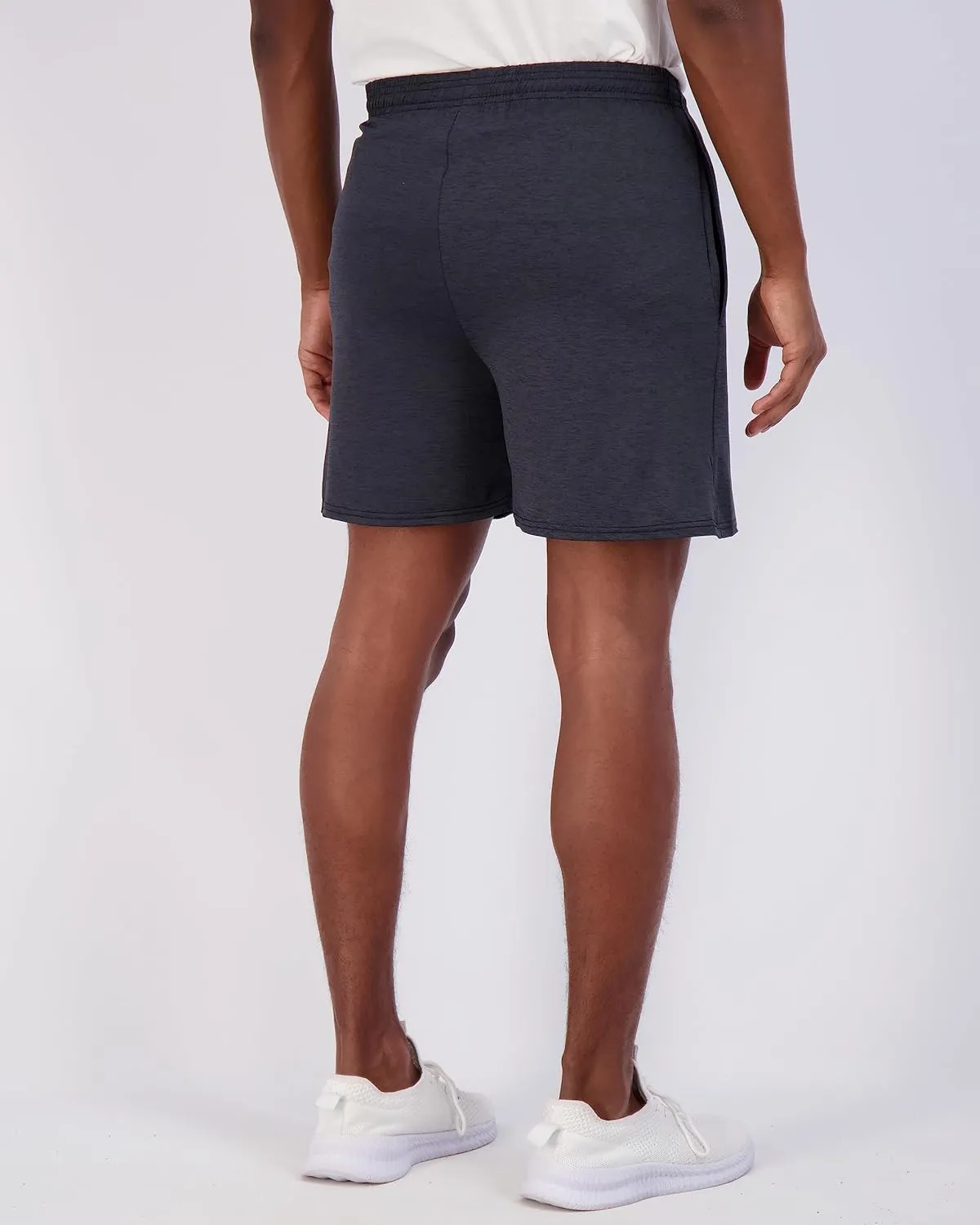 Real Essentials 5 Pack: Men's 5" Inseam Dry-Fit Running Workout Shorts - Pockets & Drawstring (Available in Big & Tall)